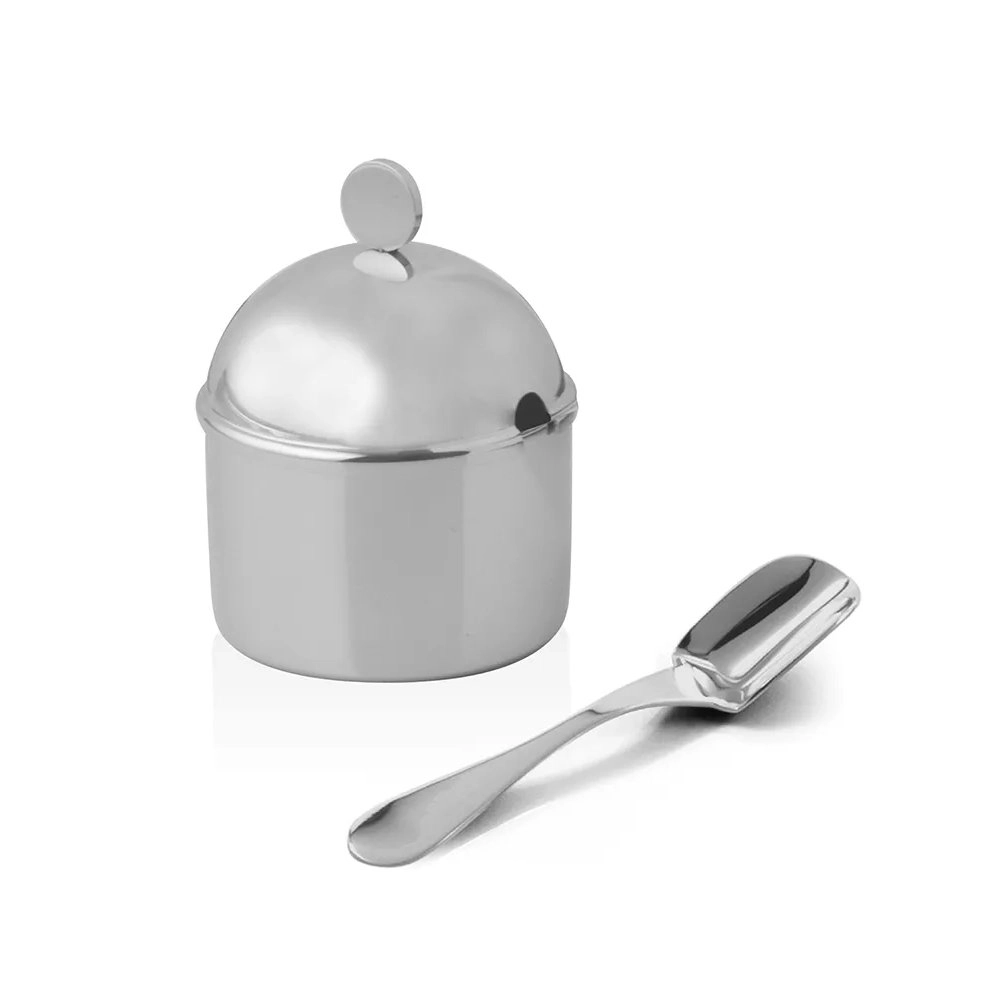 Acucareiro Com Colher Riva Ravena Aco Inox Acucareiro Com Colher Riva Ravena Aco Inox