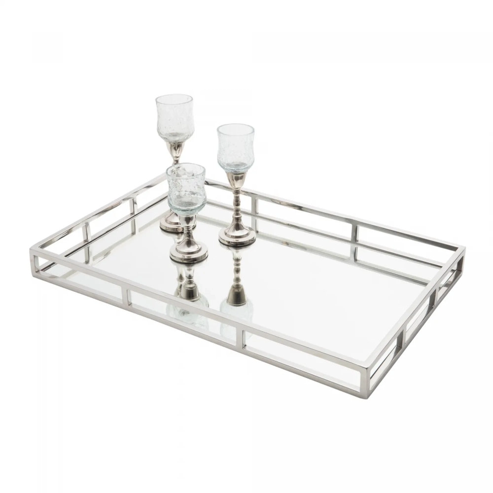 Bandeja Aco Inox C/ Espelho 56x36x5cm Bandeja Aco Inox C/ Espelho 56x36x5cm
