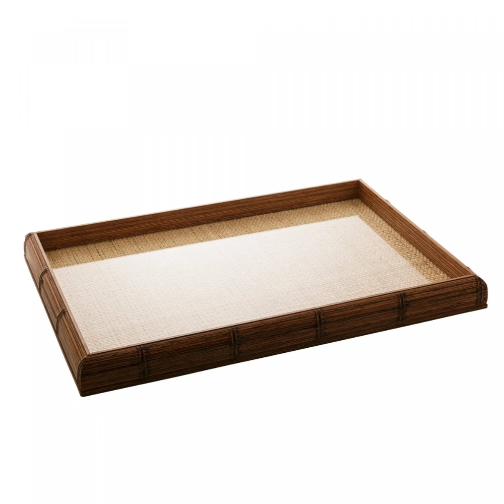 Bandeja de Madeira C/sisal e Bambu Natural