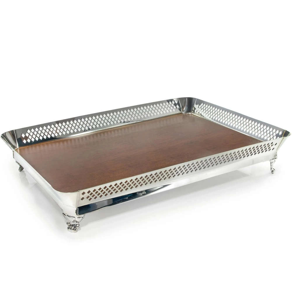 Bandeja Galeria St James Com Fundo de Madeira