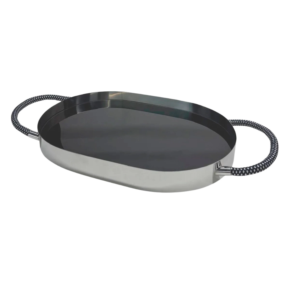 Bandeja Rapunzel Com Fundo de Vidro Preto Bandeja Rapunzel Com Fundo de Vidro Preto