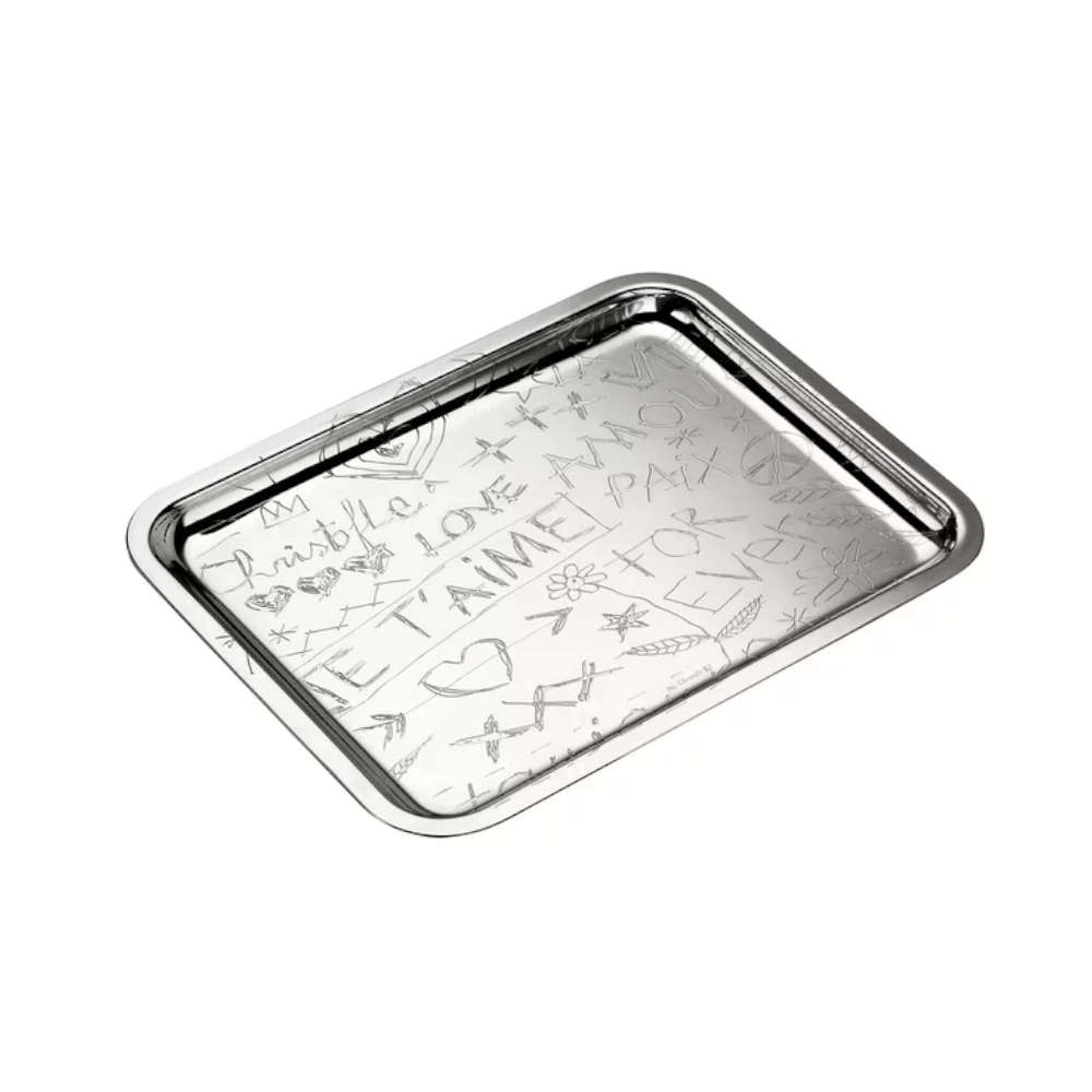 Bandeja Retangular Christofle Graffiti Bandeja Retangular Christofle Graffiti