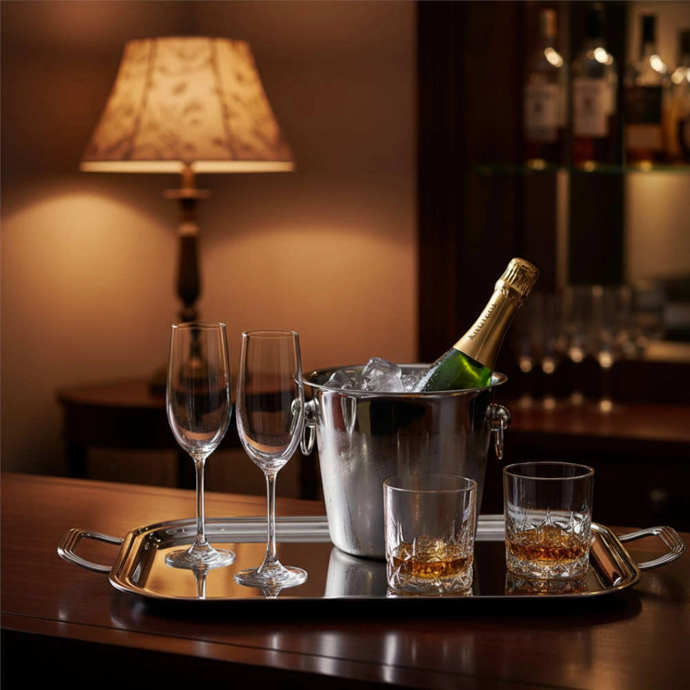 Bandeja Retangular Com Alcas Silverlux Lisa Bandeja Retangular Com Alcas Silverlux Lisa