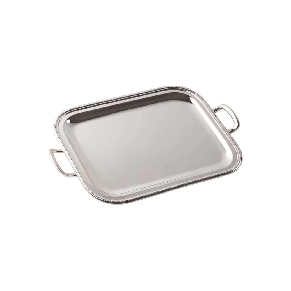 Bandeja Retangular Com Alcas Silverlux Perola Bandeja Retangular Com Alcas Silverlux Perola