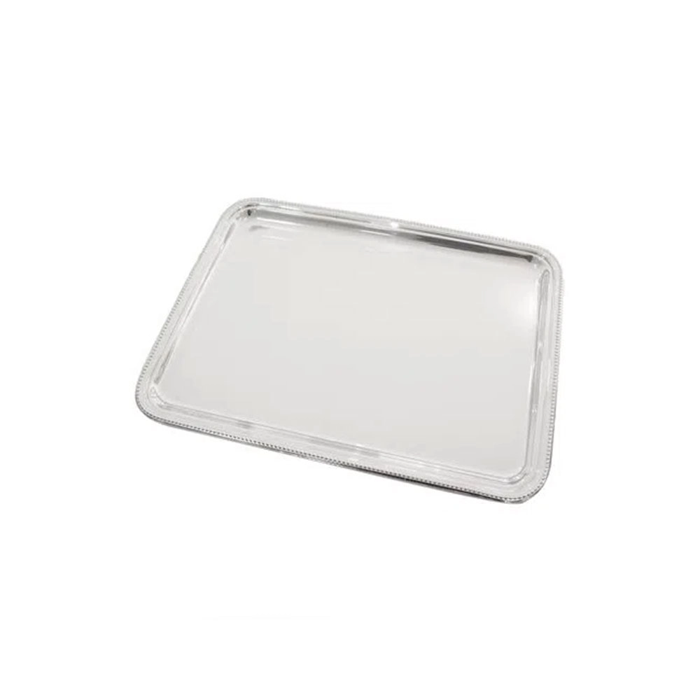 Bandeja Retangular Orfèvrerie Royale Cordão Perles Em Prata 42 X 32 Cm Bandeja Retangular Orfèvrerie Royale Cordão Perles Em Prata 42 X 32 Cm