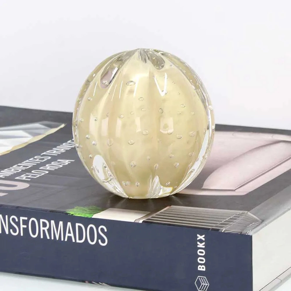 Bola Rigada Senna Cristais D´labone Champagne 8 Cm Bola Rigada Senna Cristais D´labone Champagne 8 Cm