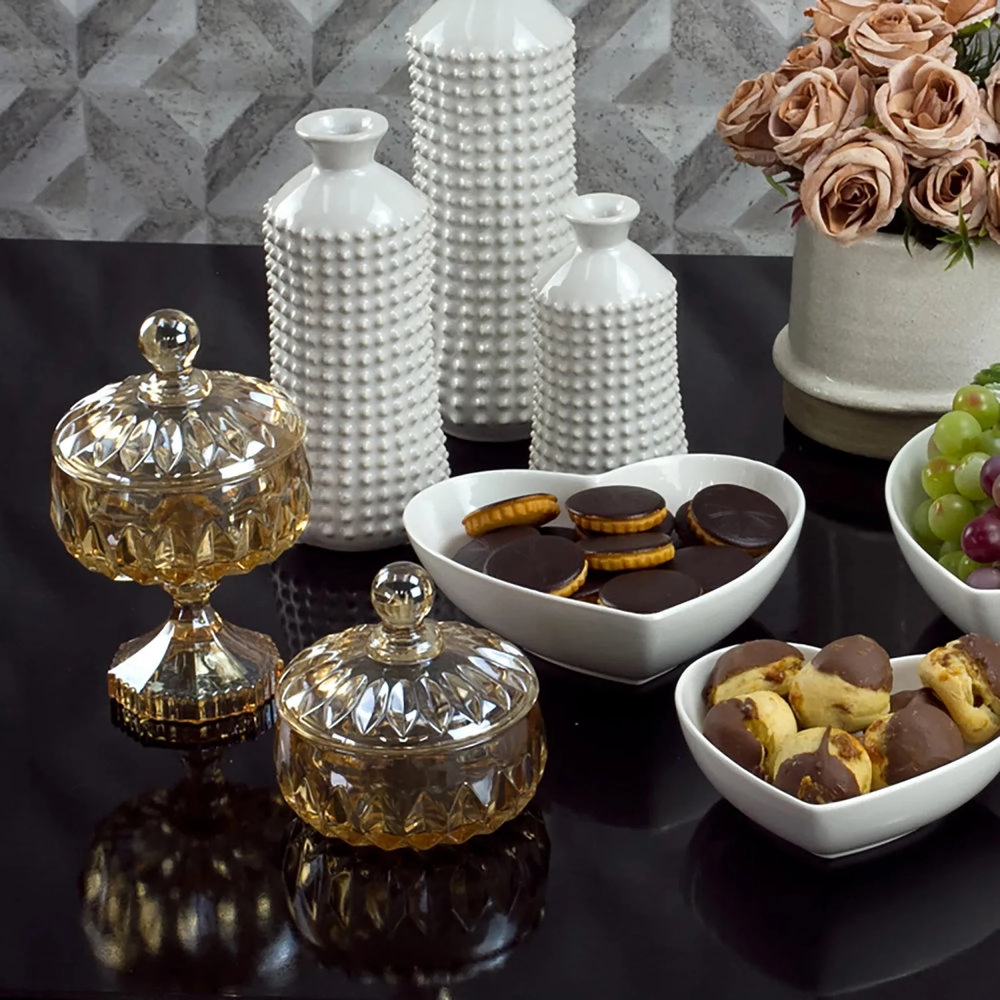 Bomboniere Com Pe Wolff Louise Ambar 14 X 22,5 Cm Bomboniere Com Pe Wolff Louise Ambar 14 X 22,5 Cm