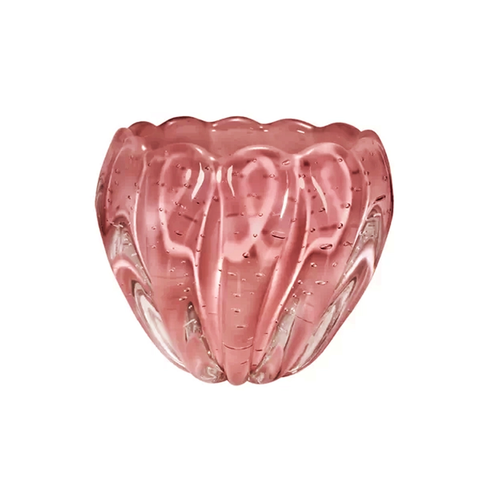 Cachepot Mulhouse Cristais D´labone Quartzo Rose 17 X 20 Cm
