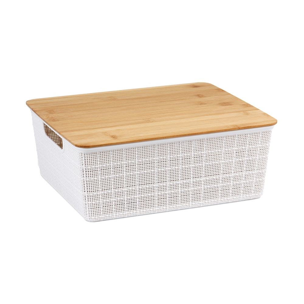Caixa Organizadora Com Tampa de Bambu Oikos 12 Litros Caixa Organizadora Com Tampa de Bambu Oikos 12 Litros