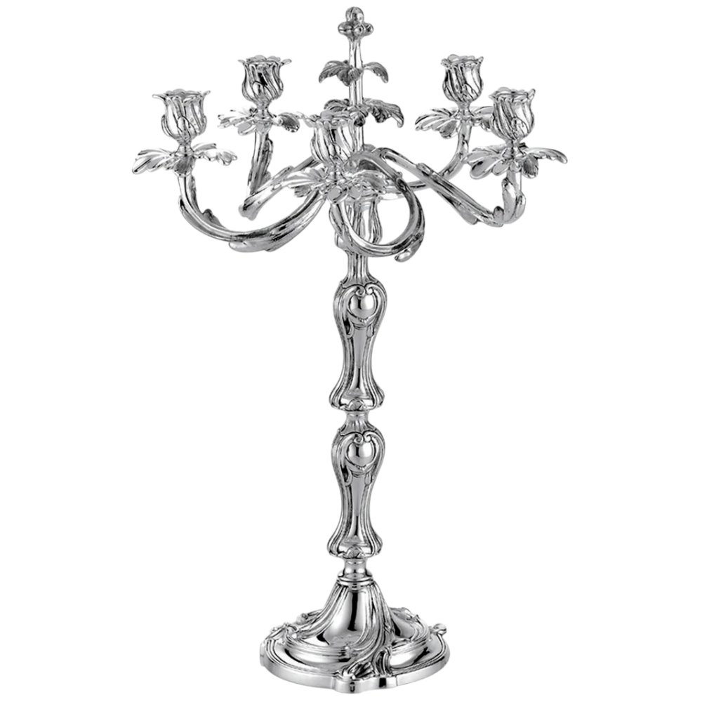 Candelabro 5 Velas Christofle Trianon 50 Cm Candelabro 5 Velas Christofle Trianon 50 Cm