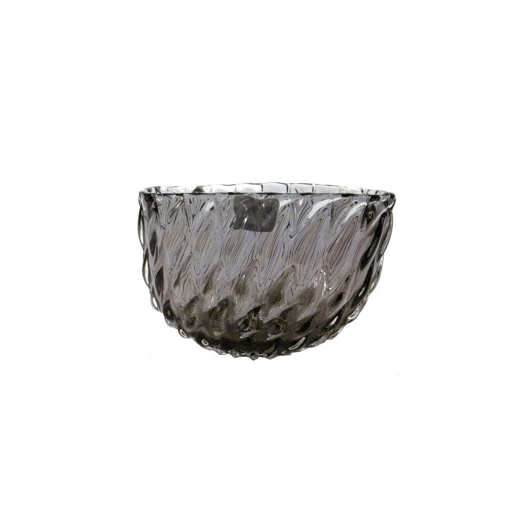 Centro de Mesa Di Murano Grafite Com Ouro Centro de Mesa Di Murano Grafite Com Ouro