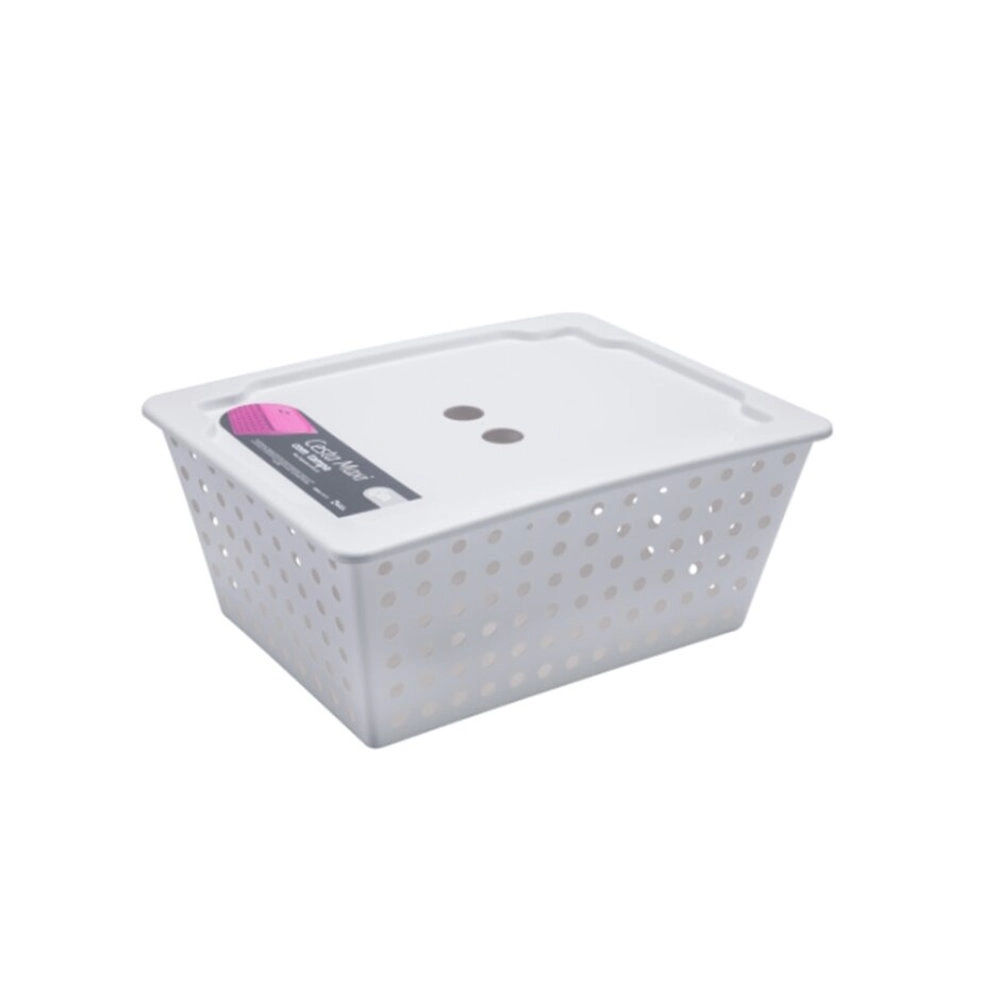 Cesta Maxi Com Tampa Coza Branca 39 X 30 X 16,8 Cm Cesta Maxi Com Tampa Coza Branca 39 X 30 X 16,8 Cm
