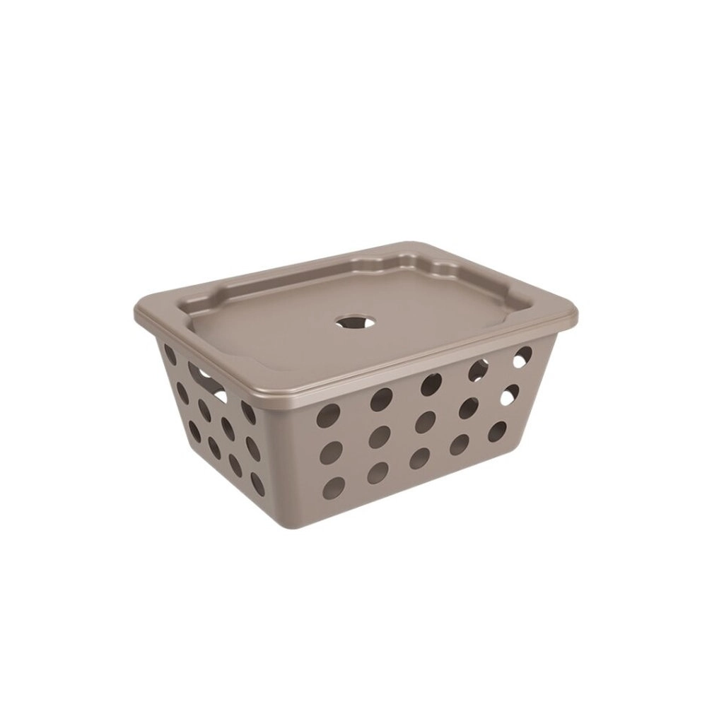 Cesta Pequena Com Tampa Coza Warm Gray 18,6 X 14,2 X 8,6 Cm Cesta Pequena Com Tampa Coza Warm Gray 18,6 X 14,2 X 8,6 Cm