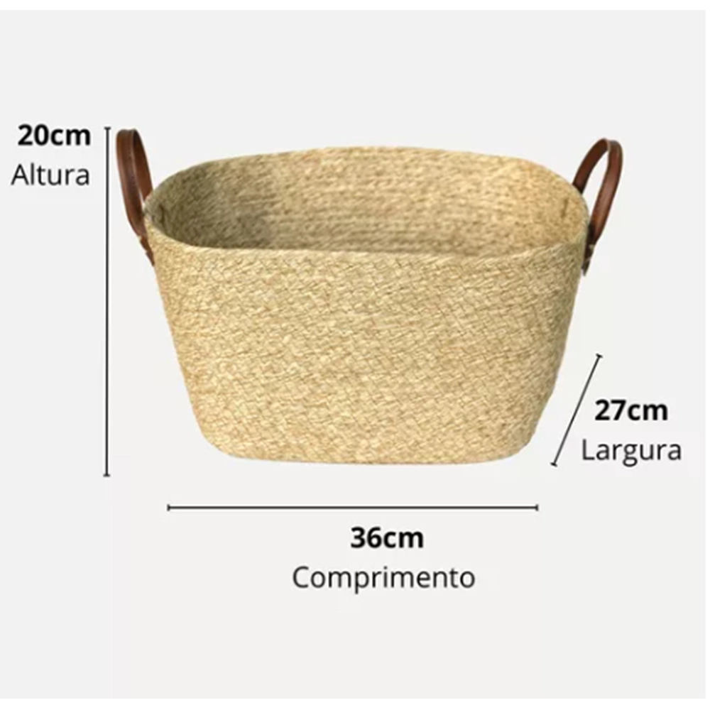 Cesto de Fibra Natural Com Alça Paramount 20 X 27 X 36 Cm Cesto de Fibra Natural Com Alça Paramount 20 X 27 X 36 Cm