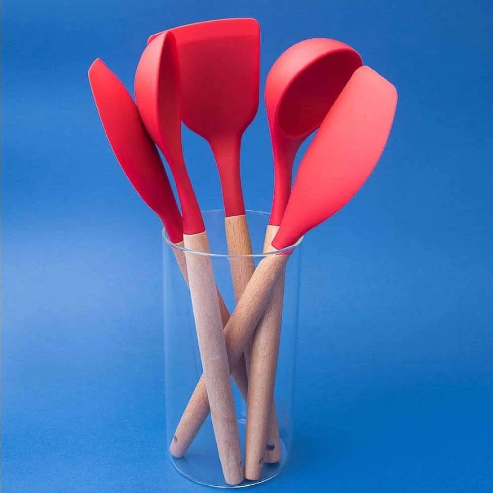 Concha de Silicone Com Cabo de Madeira Oikos