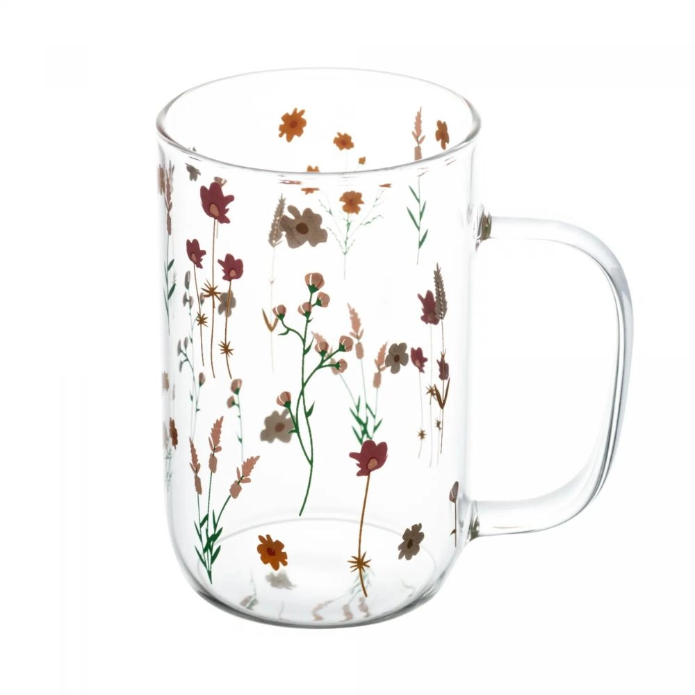 Conjunto 2 Canecas de Vidro Borossilicato Bouquet 280ml - Wolff