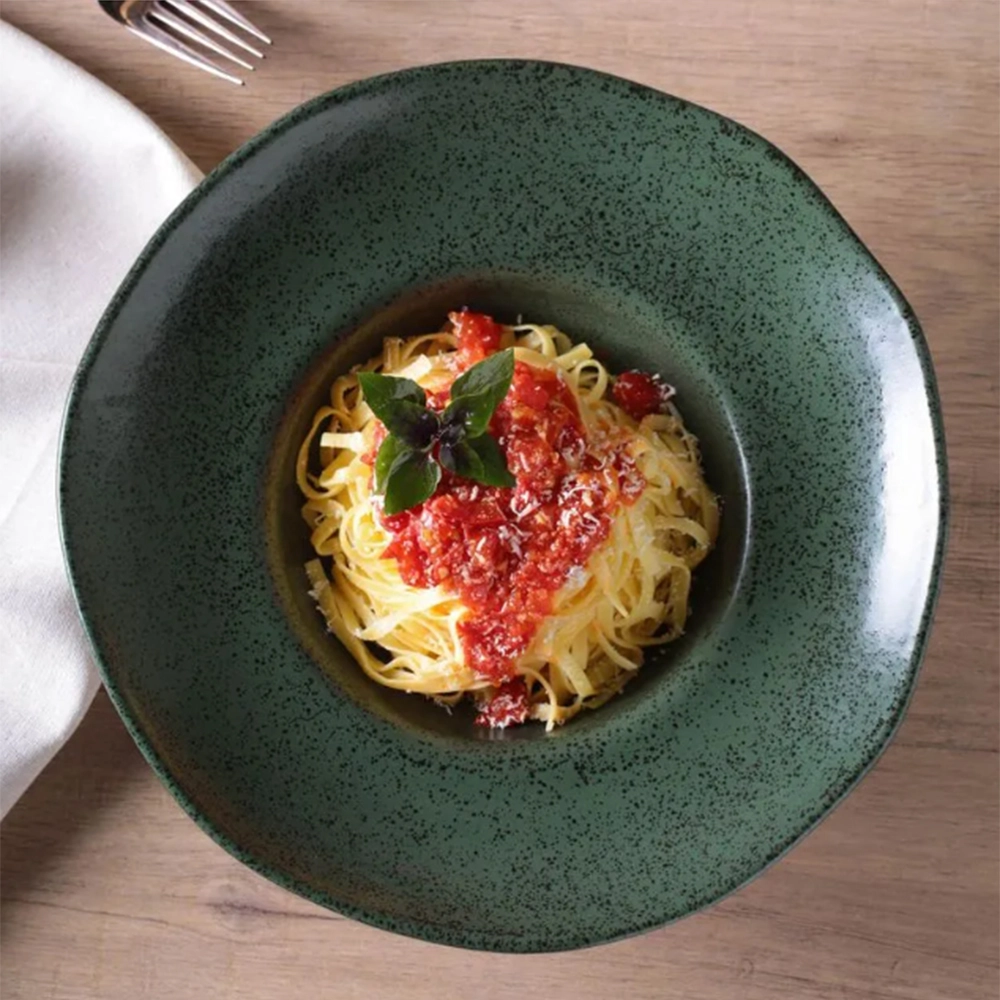 Conjunto de 4 Pratos Para Massa Porto Brasil Organico Greenery