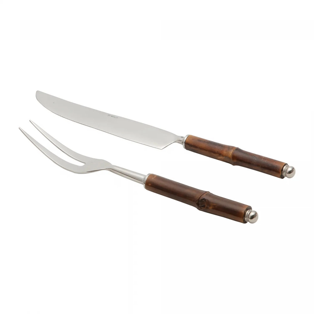 Conjunto de Trinchante Wolff Bamboo Escuro - 2 Pecas Conjunto de Trinchante Wolff Bamboo Escuro - 2 Pecas