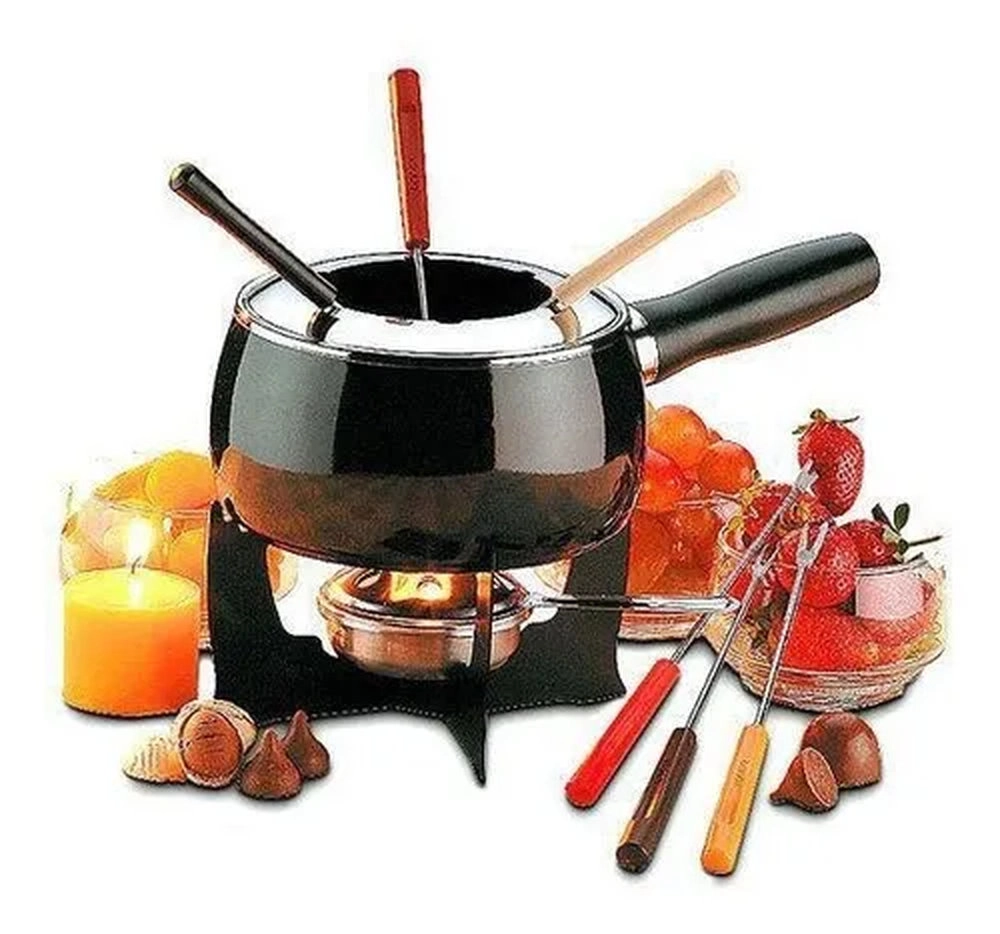 Conjunto Para Fondue Brinox Fondue - Petiscos Preto 10 Pecas