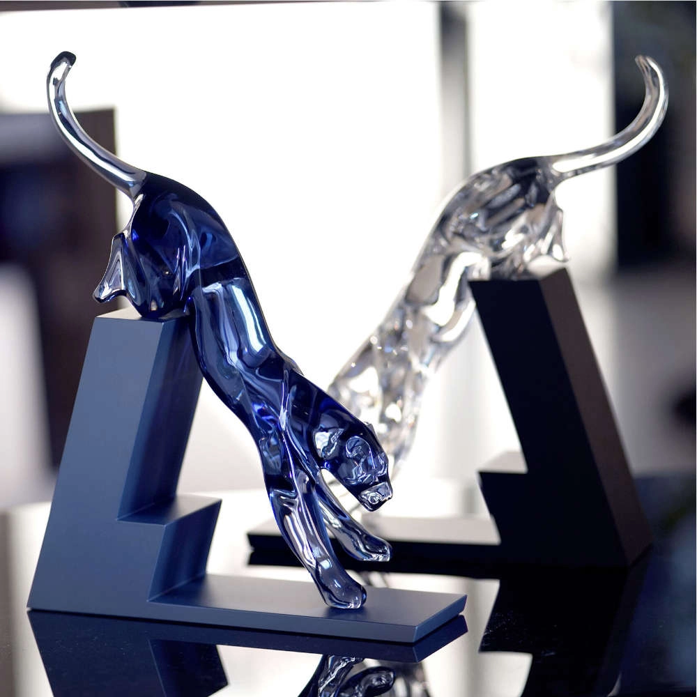 Escultura Em Cristal Baccarat Pantera Azul Midnight Escultura Em Cristal Baccarat Pantera Azul Midnight