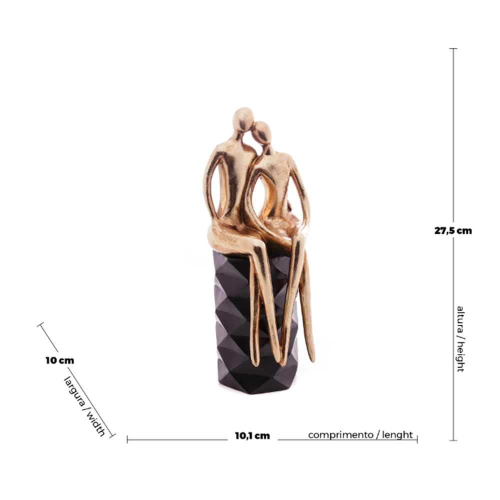 Escultura Wolff Casal Sentado 10,5 X 9 X 27,5 Cm