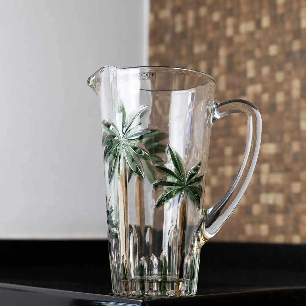 Jarra Palm Tree Handpaint 1,5l Cristal Ecologico - Wolff