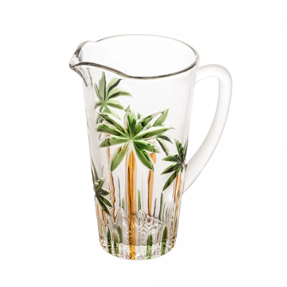 Jarra Palm Tree Handpaint 1,5l Cristal Ecologico - Wolff Jarra Palm Tree Handpaint 1,5l Cristal Ecologico - Wolff