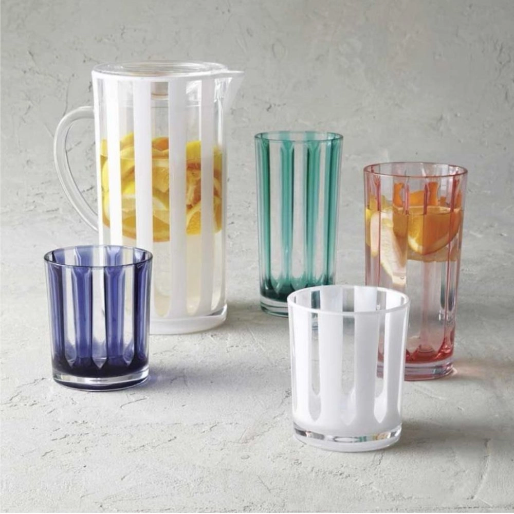 Jarra Stripes de Acrilico Branco