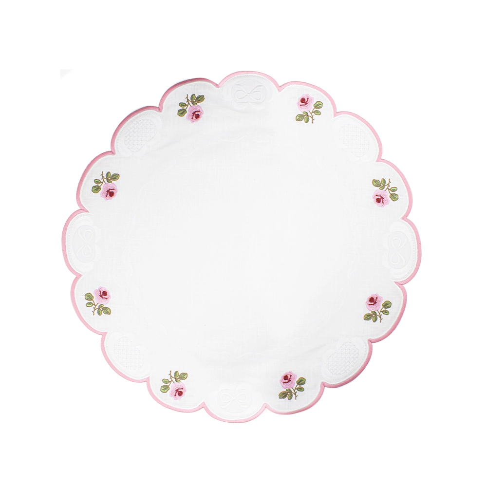 Jogo Americano Redondo Flor de Liss La Vie En Rose - Cada Jogo Americano Redondo Flor de Liss La Vie En Rose - Cada