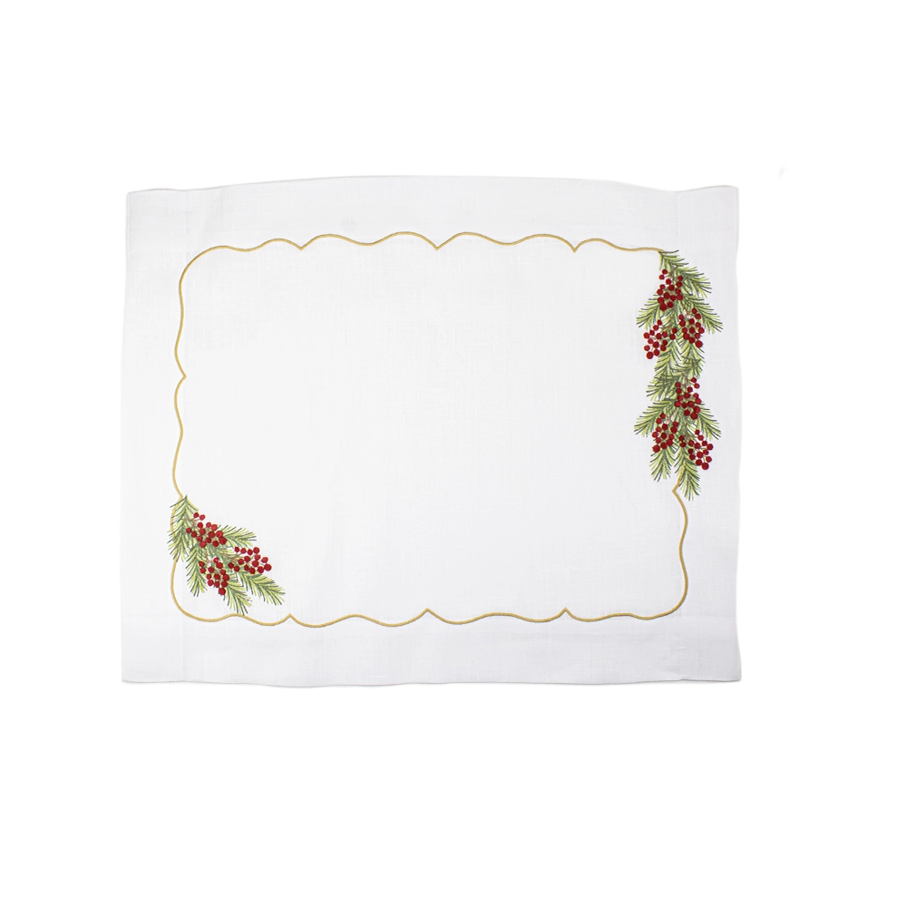 Jogo Americano Retangular Flor de Liss Pinheiro - Cada Jogo Americano Retangular Flor de Liss Pinheiro - Cada