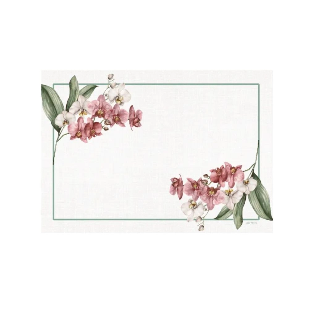 Jogo C/ 12 Lugares Americanos Orquidea Rosa  - Zizy Prints