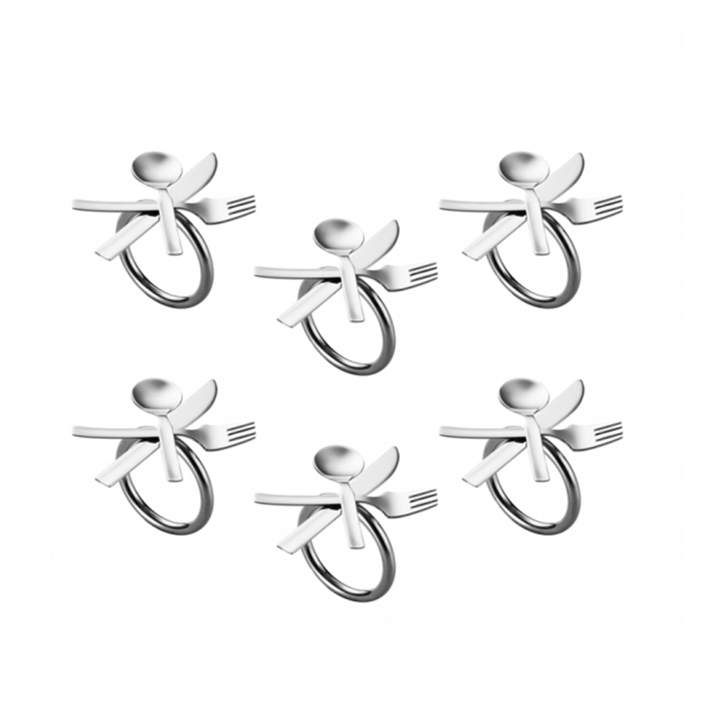 Jogo de Argolas de Guardanapo Riva Manuela Aco Inox