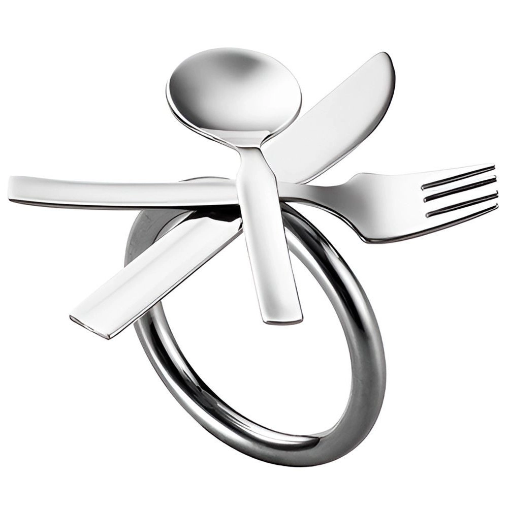 Jogo de Argolas de Guardanapo Riva Manuela Aco Inox