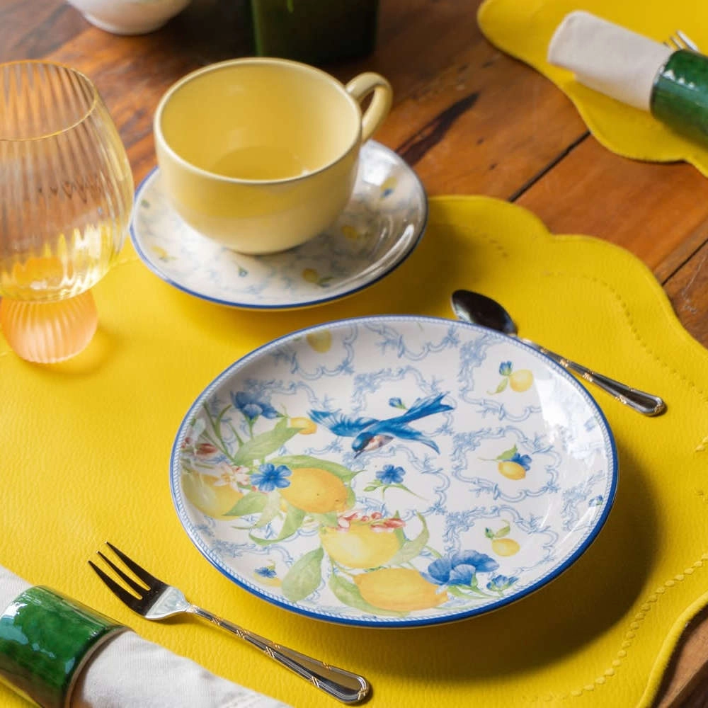 Jogo de Pratos de Sobremesa Coup Sicilia Ceramica Alleanza Jogo de Pratos de Sobremesa Coup Sicilia Ceramica Alleanza