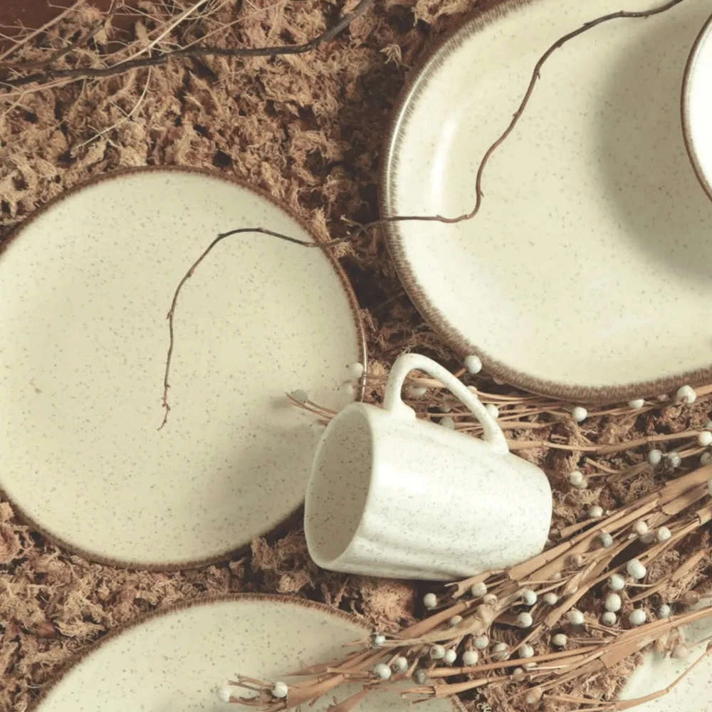 Jogo de Pratos de Sobremesa Coup Vanilla Ceramica Alleanza Jogo de Pratos de Sobremesa Coup Vanilla Ceramica Alleanza