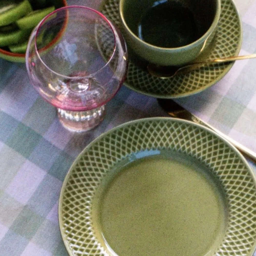 Jogo de Pratos de Sobremesa Verde Esperanca Ceramica Alleanza