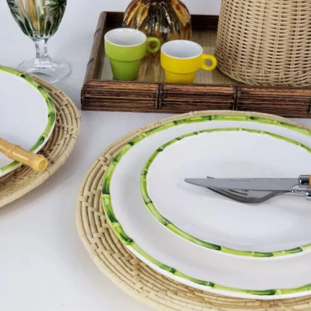 Jogo de Pratos Para Sobremesa Scalla Bambu Verde 20 Cm - 6 Pecas Jogo de Pratos Para Sobremesa Scalla Bambu Verde 20 Cm - 6 Pecas