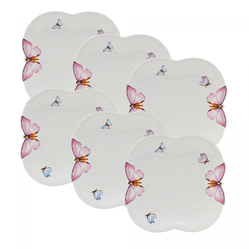 Jogo de Pratos Para Sobremesa Wolff Borboleta 19 Cm - 6 Pecas Jogo de Pratos Para Sobremesa Wolff Borboleta 19 Cm - 6 Pecas