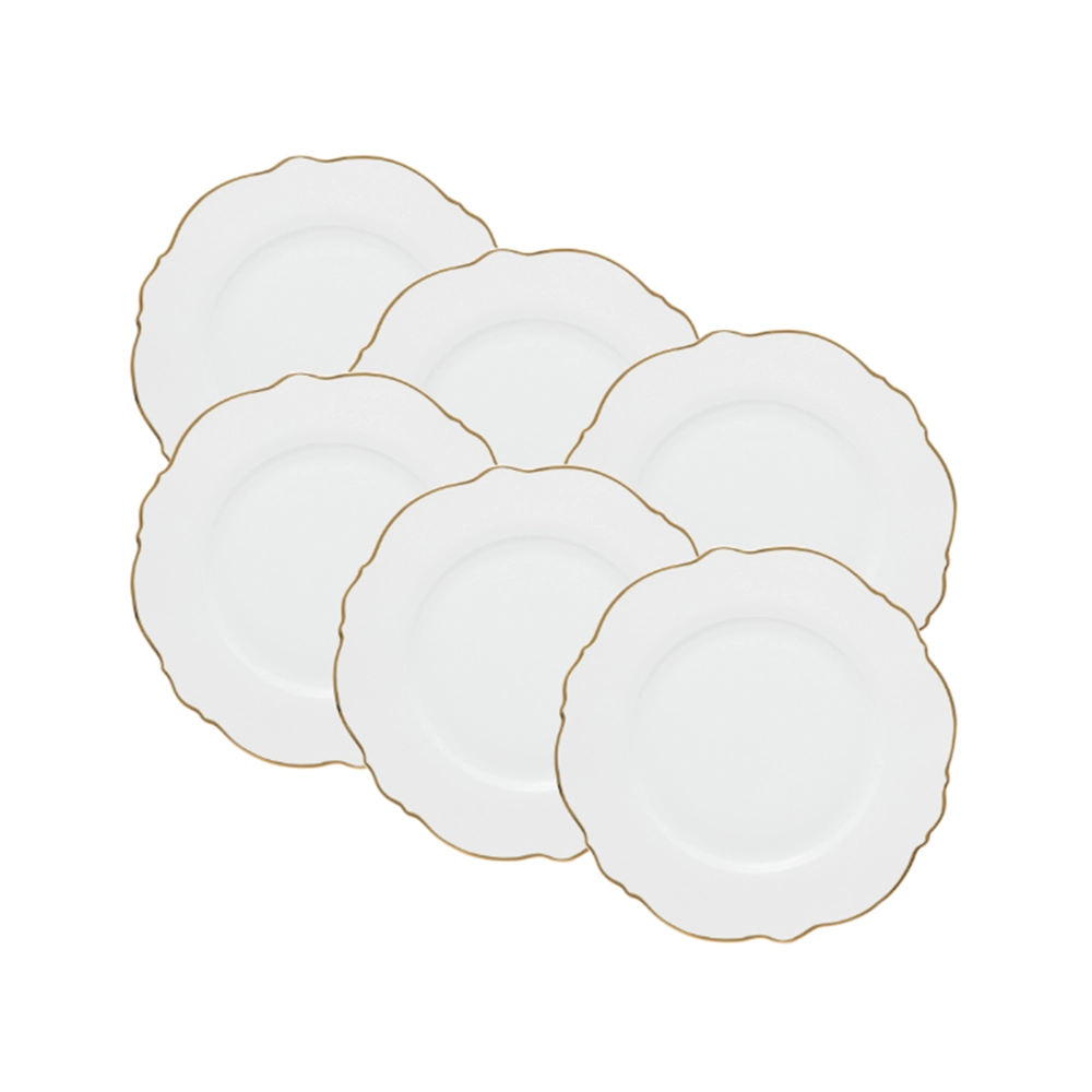 Jogo de Pratos Rasos Wolff  Maldivas 28 Cm - 6 Peças