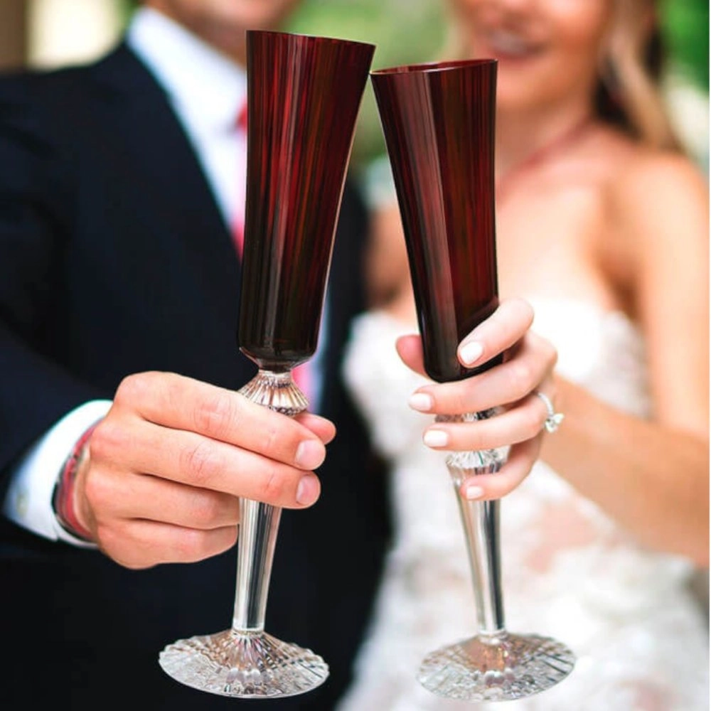 Jogo de Taças Para Champanhe Em Cristal Baccarat Mille Nuits Vermelha