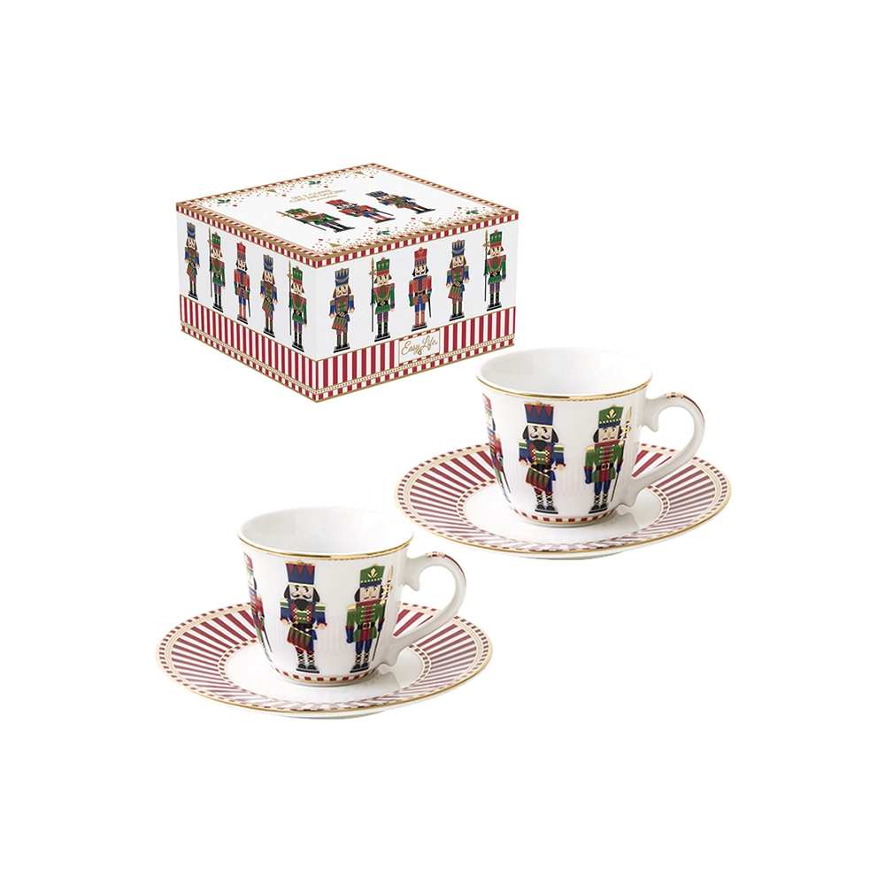 Jogo de Xícaras Para Café Com Pires Easy Life Nutcrackers 80 Ml - 2 Peças Jogo de Xícaras Para Café Com Pires Easy Life Nutcrackers 80 Ml - 2 Peças