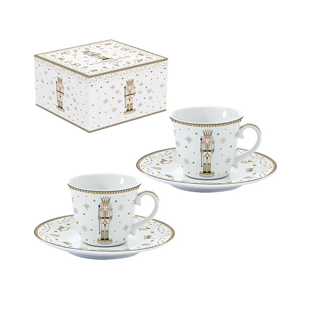 Jogo de Xícaras Para Café Com Pires Easy Life Royal Nutcrackers 80 Ml - 2 Peças Jogo de Xícaras Para Café Com Pires Easy Life Royal Nutcrackers 80 Ml - 2 Peças