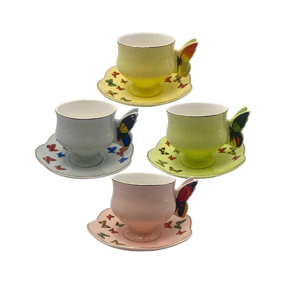 Jogo de Xícaras Para Café Com Pires L'hermitage Papillon 80 Ml - 4 Peças Jogo de Xícaras Para Café Com Pires L'hermitage Papillon 80 Ml - 4 Peças