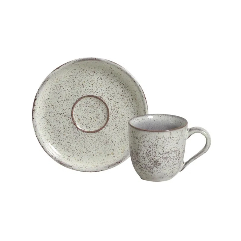 Jogo de Xícaras Para Café Com Pires Porto Brasil Bio Pistache 120 Ml - 6 Peças