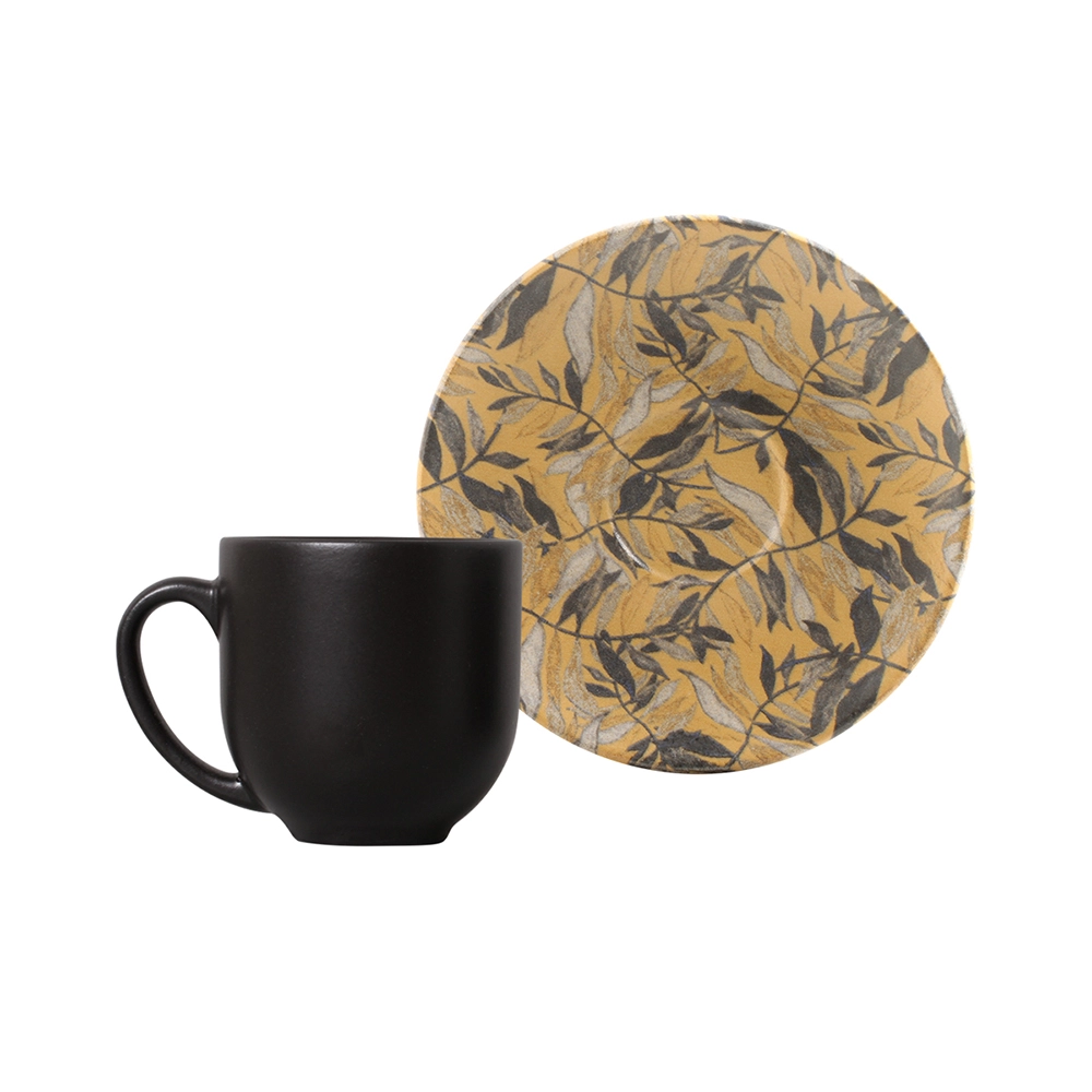 Jogo de Xícaras Para Café Com Pires Porto Brasil Coup Amarilla 112 Ml - 6 Peças