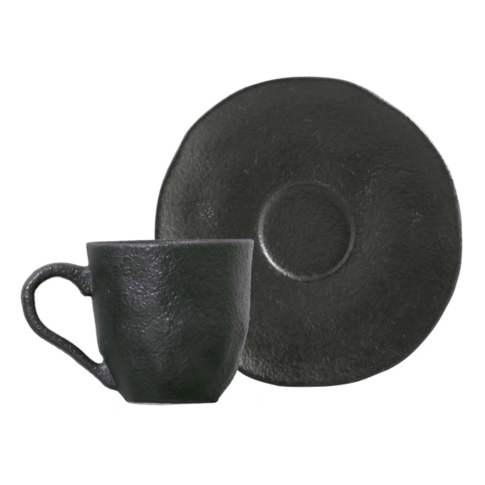 Jogo de Xícaras Para Café Com Pires Porto Brasil Orgânico Carbon 120 Ml - 6 Peças Jogo de Xícaras Para Café Com Pires Porto Brasil Orgânico Carbon 120 Ml - 6 Peças