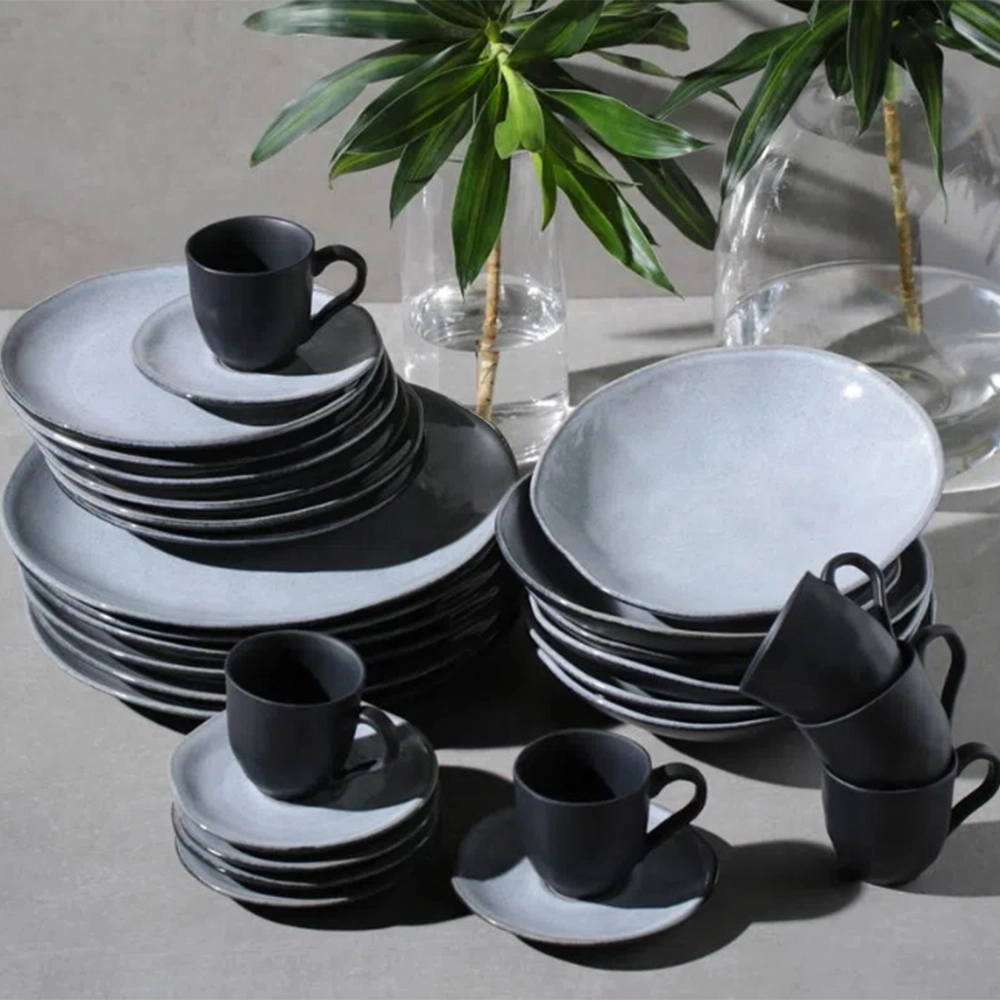 Jogo de Xícaras Para Café Com Pires Porto Brasil Orgânico Concreto 120 Ml - 6 Peças Jogo de Xícaras Para Café Com Pires Porto Brasil Orgânico Concreto 120 Ml - 6 Peças