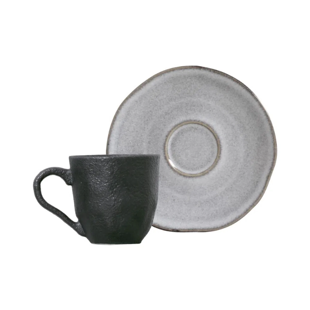 Jogo de Xícaras Para Café Com Pires Porto Brasil Orgânico Concreto 120 Ml - 6 Peças Jogo de Xícaras Para Café Com Pires Porto Brasil Orgânico Concreto 120 Ml - 6 Peças
