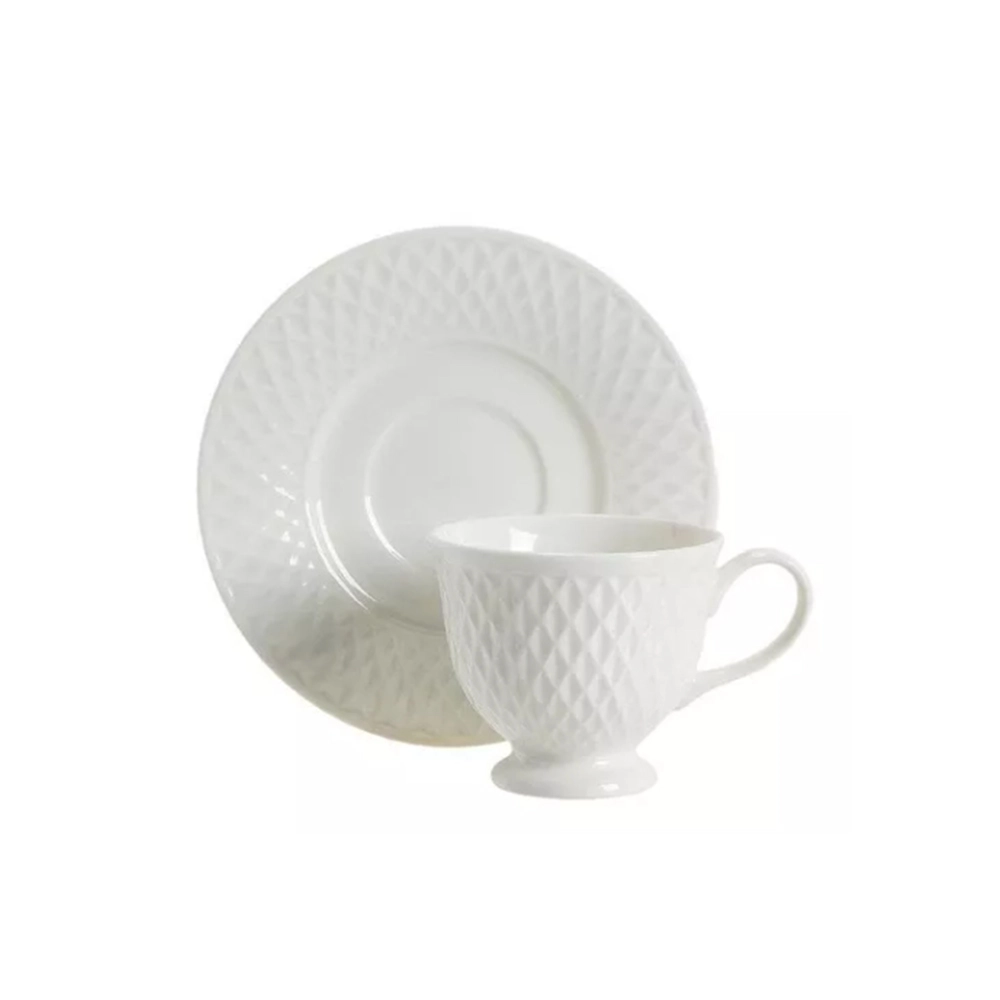 Jogo de Xícaras Para Café Com Pires Qualitier Éclat 90 Ml - 6 Peças