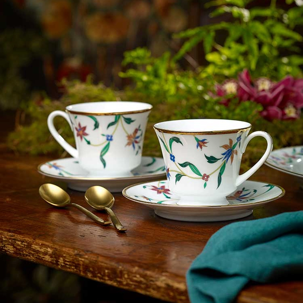 Jogo de Xícaras Para Chá Com Pires Noritake Bountiful Garden - 6 Peças Jogo de Xícaras Para Chá Com Pires Noritake Bountiful Garden - 6 Peças